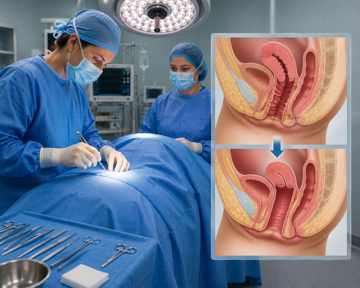 Surgeon consulting a patient about Vaginoplasty
